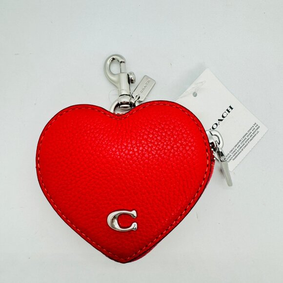 COACH Heart clip on zip coin purse - Sport red (Defective) - Picture 4 of 6
